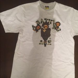 Bape  head with baby mills college tee size large